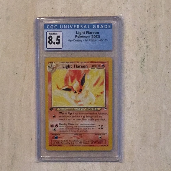 Light Flareon 1st Edition 2002 Pokemon 46/105 Neo Destiny Card CGC 8.5 Card - Picture 2 of 7